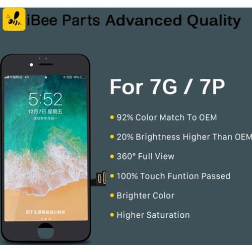 IBee Parts 1PCS New Generation Advanced for iPhone 7 7 Plus LCD display Touch screen Replacement Lens Pantalla