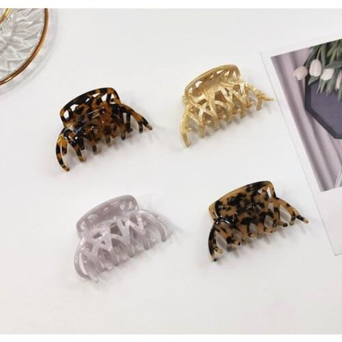 Women Fashion Large Acetate Hollow Hair Claw Lady Vintage Transparent Hair Clip Accessories