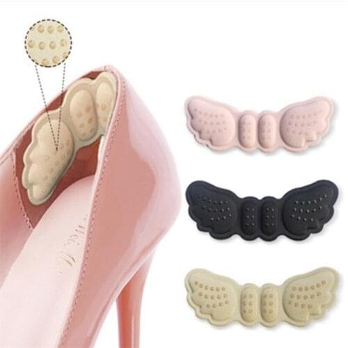 1Pair High Heel Insoles Butterfly Adjust Size Heel Liner Grips Protector Sticker Heel Pad Foot Care Anti Keep Abreast Heel Pads