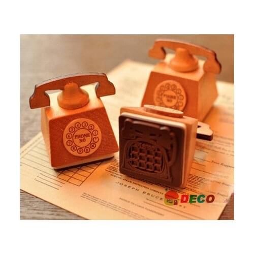 1PC/lot Kawaii telephone stamp DIY stamp set ink stamps daily zakka office school supplies (ss-900)