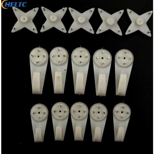 10Pcs/lot Multi Function White Plastic Invisible Wall Mount Photo Picture Frame Clock Mirror Nail Hook Hanger Seamless Nail