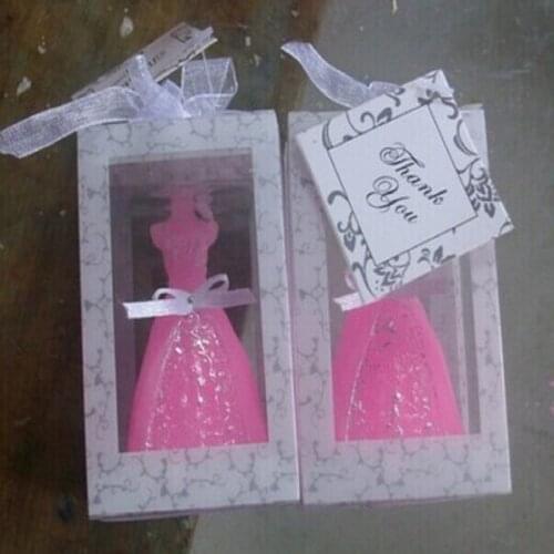 10pcs Wedding pink bridal dress candles marriage proposal wedding gifts for guests wedding souvenirs