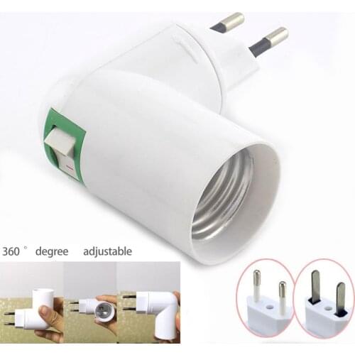 100-230V E27 Socket Bulb Lamp Holder Bases Converter 360 Degrees Adjustable Light Bulb Adapter EU US Plug