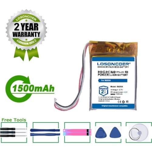 LOSONCOER Battery 1500mAh 582535 SP5 Battery For Dvr Navigation Video Recorder DVR Cubex V50 Hp F550g