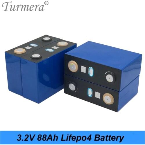 Turmera 3.2V 88Ah Lifepo4 Rechargeable Battery Lithium Iron Phosphate Cell to Solar System or 12V 24V Uninterrupted Power Supply