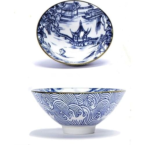 Antique Glaze Tea Cup for puer Oolong Tea 1pcs Price Drinkware Tea Set Teacup cups Handpainted Blue and white Ceramic Porcelain