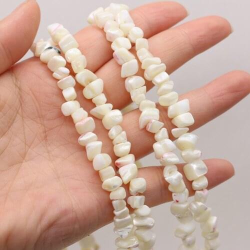 Natural Freshwater Irregular Blocky Crushed Stone Shell Beads Handmade Crafts DIY Bracelet Necklace Jewelry Gem 6x7mm