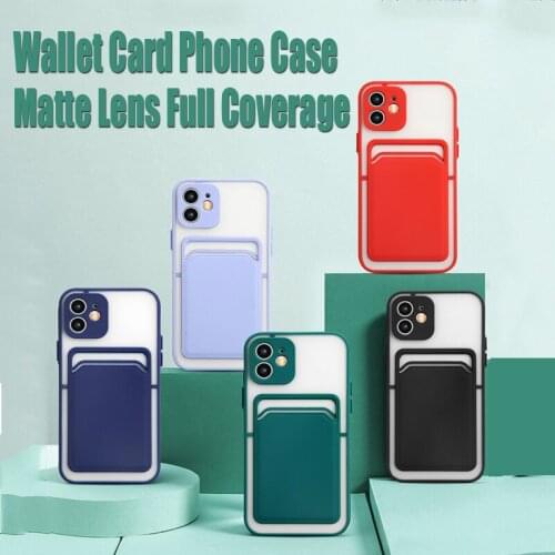For IPhone 12 11 Pro X XS XR XSMAX Max 8 Plus Wallet Card Bag Phone Protection Case Funda Matte Anti-fall Phone Case Back Cover