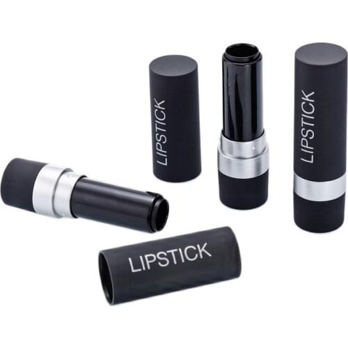 Black Round Empty Lipstick Tube 12.1mm Plastic Cosmetic Lip Rouge Subcontainer Lip Balm Containers Plastic Bottle 50pcs/lot
