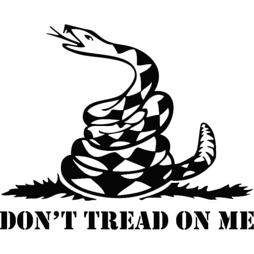 Black / White 20cm wide DON'T TREAD ON ME Car Decal Fun Vinyl Car Body Stickers Decor L040