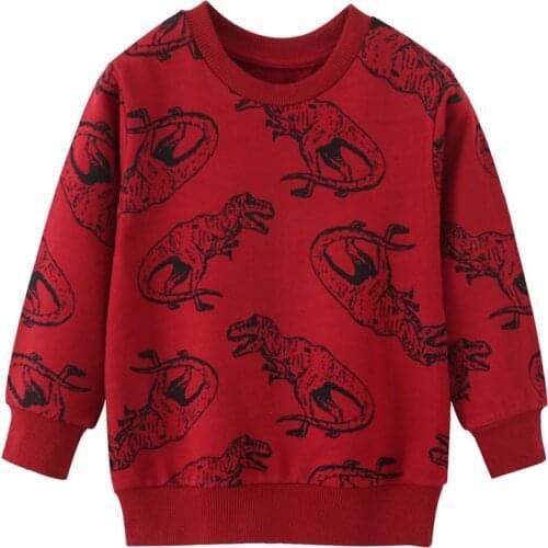 Jumping Meters Long Sleeve Childrens Clothes Autumn Spring Sweatshirts Boys Dinosaurs Print Sport Shirts Toddler Kids Sweaters