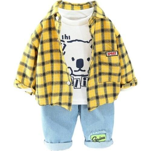 Children Cartoon Costume Spring Autumn Kids Fashion Shirt T-shirt Pants Toddler Casual Clothes Boy Baby Girl Letter Sport Suits