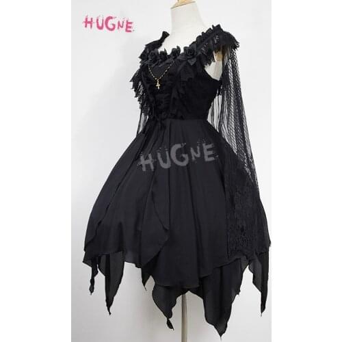 Hugne Gothic Lolita Dress The Ballet Spirit Short JSK Dress with Lace Cape by Soufflesong