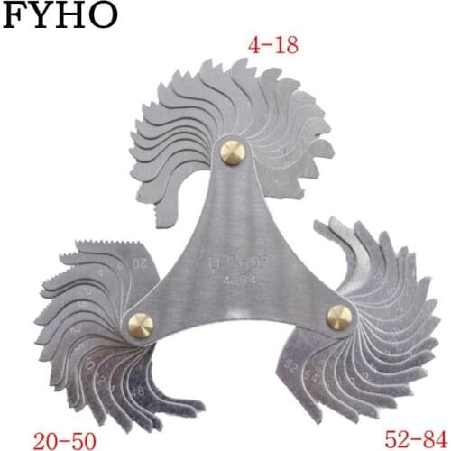 4-84 51Pcs Thread Gauge Stainless Steel Measuring Tools Plug Gauge American Screw Pitch 60 Degree Thread Plug Gauge HY08