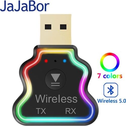 JaJaBor Bluetooth 5.0 Adapter USB Wireless Transmitter Receiver Handsfree Car Kit AUX Stereo Music Audio Bluetooth Car Adapter