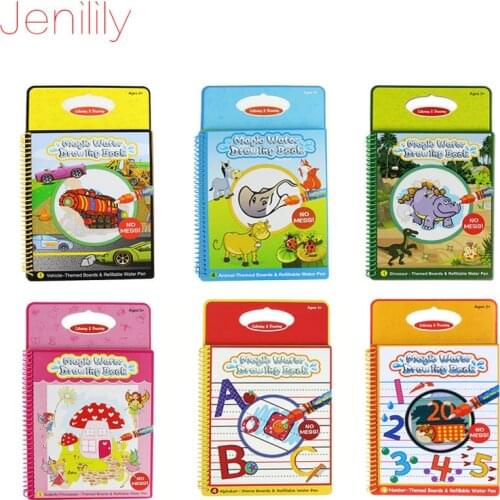 5 Colors Magic Water Drawing Book Coloring Book Doodle with Magic Pen Painting Board Juguetes For Children Education Drawing Toy