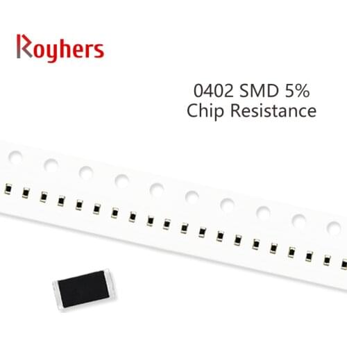 100Pcs 0402 SMD Resistor Kit 5% Tolerance 0R-22M 5.1R 5.6R 6.2R 6.8R 7.5R 8.2R 10 Ohm Full Value Available DIY Assorted Set