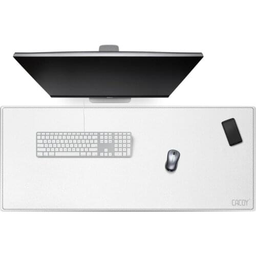 Cacoy PU leather White Mouse Pad 100x40cm Gaming Desk Mat Office Pad Writing Pad Locking Edge Double Side Mouse Mat