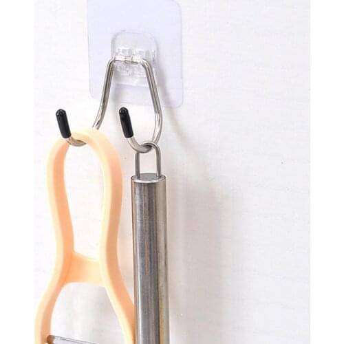 Hook Strong Suction Wall Sucker Hanger Waterproof Adhesive Heavy Load Rack Stainless Steel Hook for Kitchen Bathroom Accessories