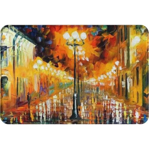 Kitchen Mat Bedroom Entrance Doormat Oil Painting In A Small Town Home Hallway Floor Decoration Carpet Bathroom Anti-Slip Rug