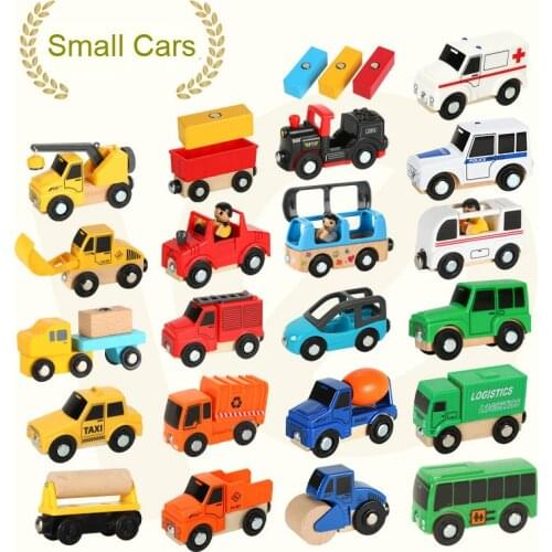EDWONE Wood Magnetic Train Plane Wood Railway Helicopter Car Truck Accessories Toy For Kids Fit Wood new Biro Tracks Gifts