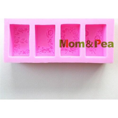 Mom&Pea 0892 Free Shipping Flower Shaped Silicone Mold Soap Mold Cake Decoration Fondant Cake 3D Mold Food Grade