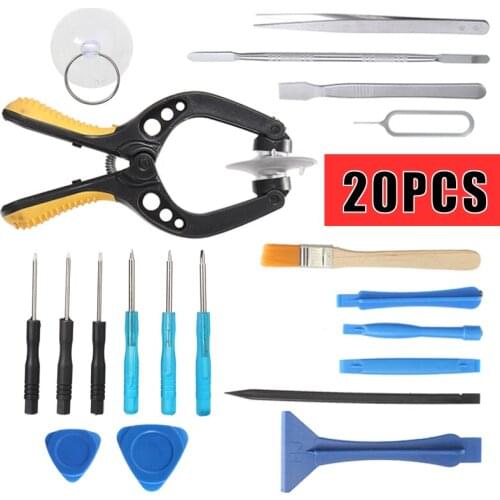 Mayitr 1pc 20-in-1 Mobile Phone Repair Tools Kit Smartphones LCD Screen Openings Pliers Metal Pry Sets