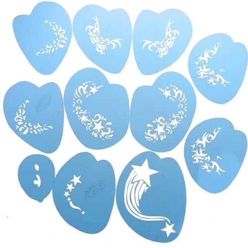 Eye Body Reusable Template Tattoo Painting Makeup Tools DIY Design Halloween Christmas Party Soft Face Paint Stencil 1PCS