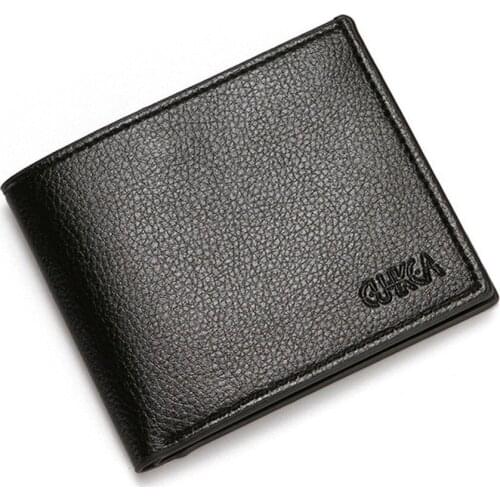 Men Short Bifold Faux Leather Masculina Billfold Billetera Credit ID Card Holder Wallet Slim Purse Clutch Solid Hombre Business