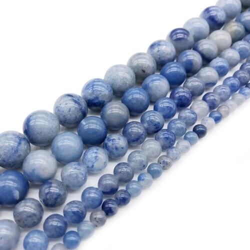 Natural Stone Blue Aventurine Jades Dumortierite Beads For Jewelry Making DIY Material 4/ 6/8/10/12mm Strand 15'' Wholesale