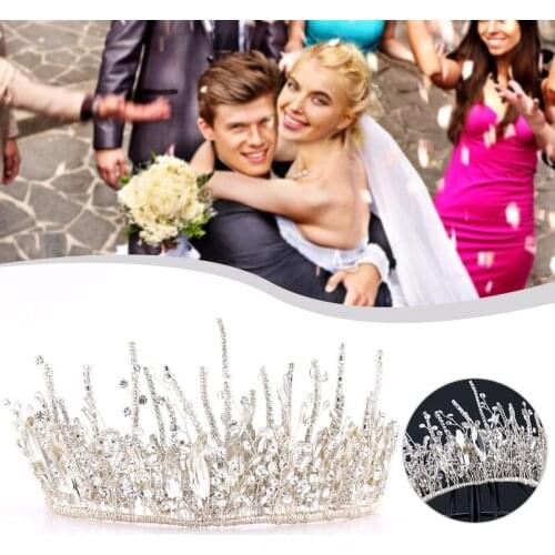New Luxury Rhinestone Headbands for Women Girls Bling Crystal Tiaras and Crowns Bridal Wedding Party Hair Jewelry Headpieces