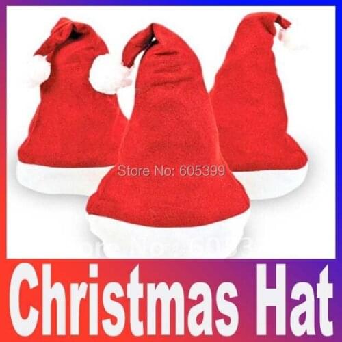 Christmas hat Soft merry Christmas Cap Adult Kids Christmas x'mas Hat Red fashion Santa xmas Hat Cheaper christmas headwear