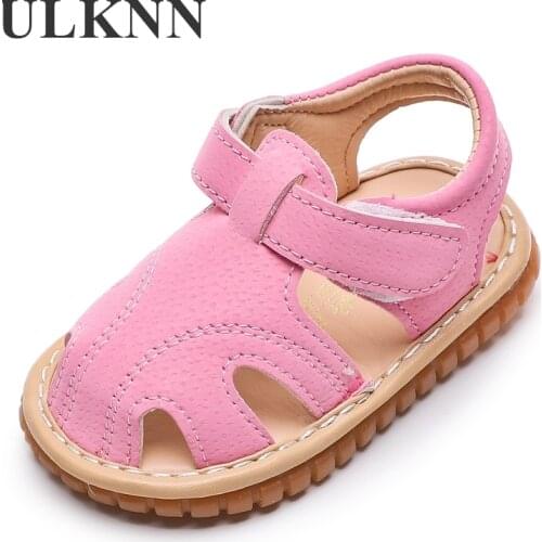 Baby Sandals Boys Toddler Soft Bottom Girls 0-1-2-3 Years Old Small Childrens Baby Sound Shoes Kids Summer Non-slip Size