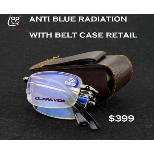 Lentes De Lectura Clara Vida Clamp Clip On Belt Easy Carry Foldable Antiblue Ray Reading Glasses +1 +1.5 +2 +2.5 +3 +3.5 +4