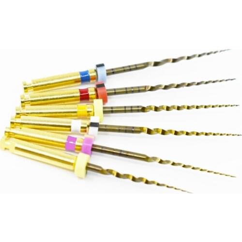Dental Instrument Rotary Files Super Taper Root Rotary Files 25mm Golden Heat Activation Engine Use Files for Dentistry