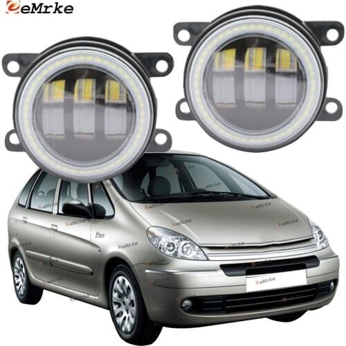 2PCS Led Angel Eye DRL for Citroen Xsara Picasso N68 1999-2011 2007 2008 2009 LED Fog Lights Lamp Lens Daytime Running Light 12V