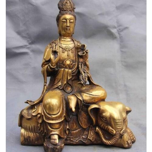 Tibet Copper Bronze Gild Samantabhadra GuanYin Kwan-yin Boddhisattva Buddha God