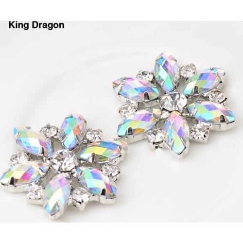 King Dragon Starburst Rhinestone Embellishment Used On Invitation Or Shoe Flat Back 25MM 100PCS/Lot Nickle Color KD552