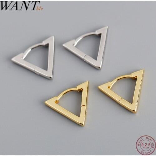 WANTME New Arrival Minimalist Geometric Triangle Stud Earrings for Women 2020 Real 100% 925 Sterling Silver Party Jewelry Gift