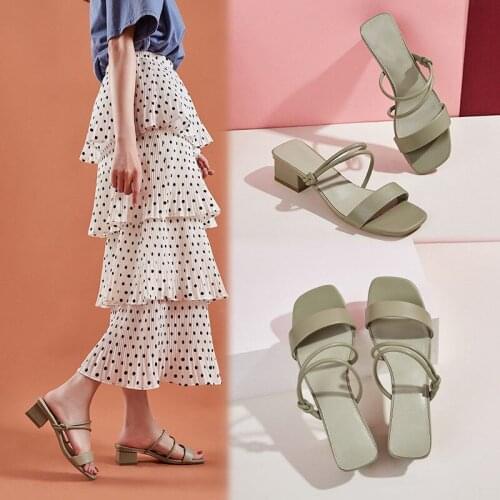 Roman sandals female 2021 new summer fairy style word belt womens shoes Korean version of wild thick heel high heels