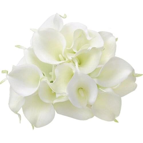 20 Pcs Artificial Latex Calla Lily Flower Beautiful Bouquet Home Wedding Bridal Decor