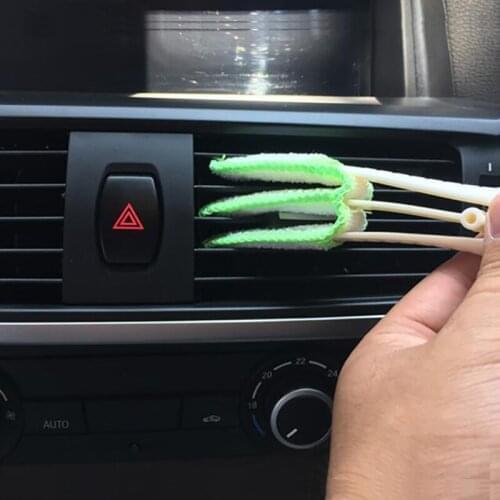 2021 Double Ended Car Cleaning Brush Air Conditioner Vent Slit Clean Brush Detailing Dust Removal Blinds Keyboard Duster Brush