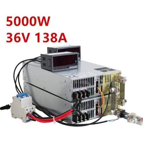 5000W 36V Power Supply 0-36Adjustable Power 36VDC AC-DC 0-5V Analog Signal Control SE-5000-36 Power Transformer 36V 136A ON/OFF