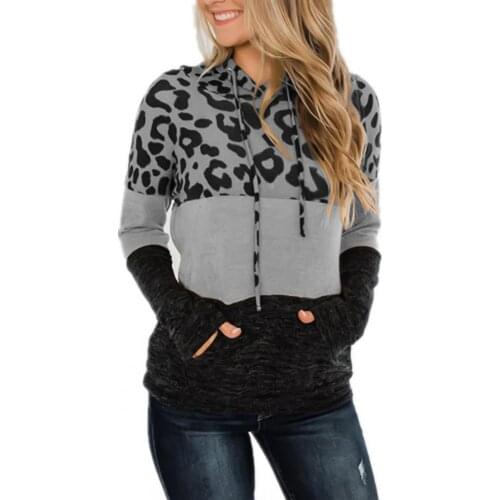 80% HOT SALES！！！Hoodies Leopard Soft Women Long Sleeve Hoodie for Home