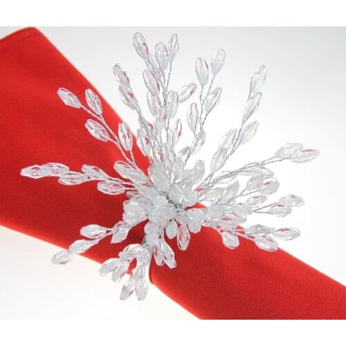 Free shipping beads flower napkin ring flower napkin holder for wedding