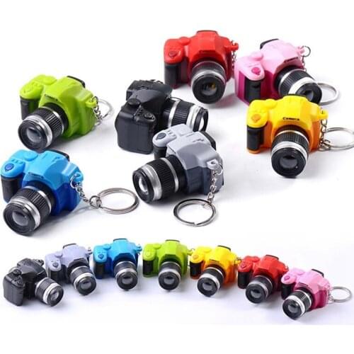 Camera Car Key Chains Kids Digital Camera Toy LED Luminous Sound Glowing Pendant Keychain Bag Accessories Plastic Toy