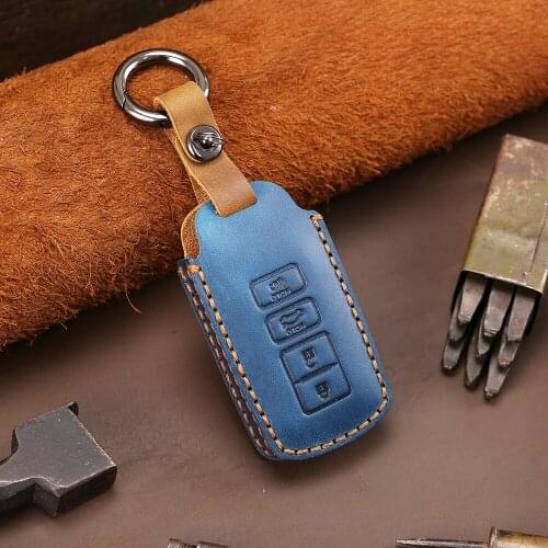 1pcs Genuine Leather Car Key Cover key Case For Toyota Camry Corolla C-HR CHR Prado RAV4 Prius 2018 2019 2020 4Buttons key