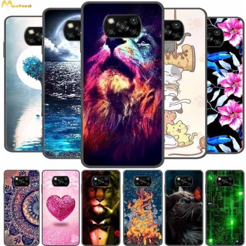 For Xiaomi Poco X3 Pro Case Cool Cat Silicone Soft Phone Cover for Poco X3 Pro Funda Pocophone X3Pro X 3 Pro 6.67 Black TPU Case