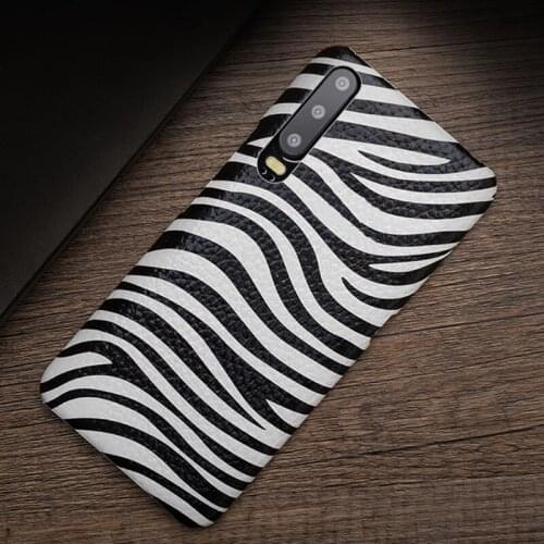 Cowhide Phone Case for Huawei P20 P30 lite Mate 20 30 Pro Y6 Y9 2018 P Smart 2019 Zebra texture For Honor 7A 7X 8 9 10 lite Case
