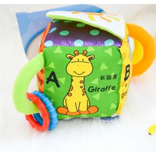 Baby Toys Animal Cube Soft Plush Baby Toys With Sound Baby Rattle Body Building Ball Newborn Educational Toys